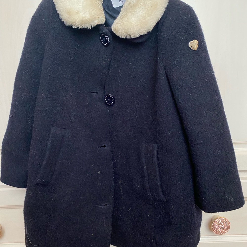 Armani Junior 💯 Auth wool Girls navy coat sz 2